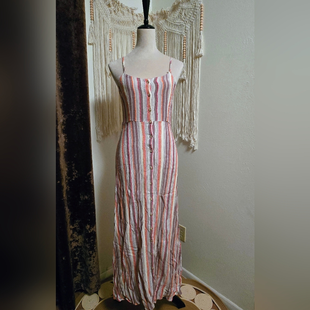 Harper Heritage Button Down Striped Maxi Dress - Picture 3 of 9